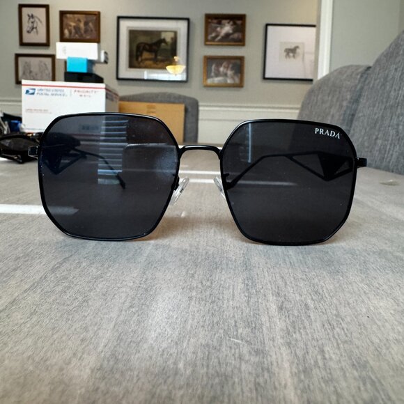 Oversize metal sunglasses round square black aviator designer - Picture 4 of 5